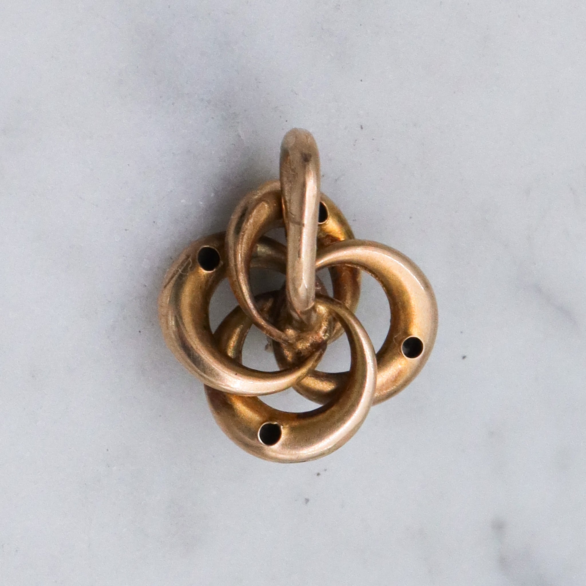 Antique Victorian 10k gold infinity love knot pearl pendant